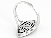 Green Chrome Diopside Rhodium Over Sterling Silver Ring 1.02ctw