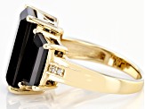 Black Spinel 18k Yellow Gold Over Sterling Silver Ring 9.74ctw