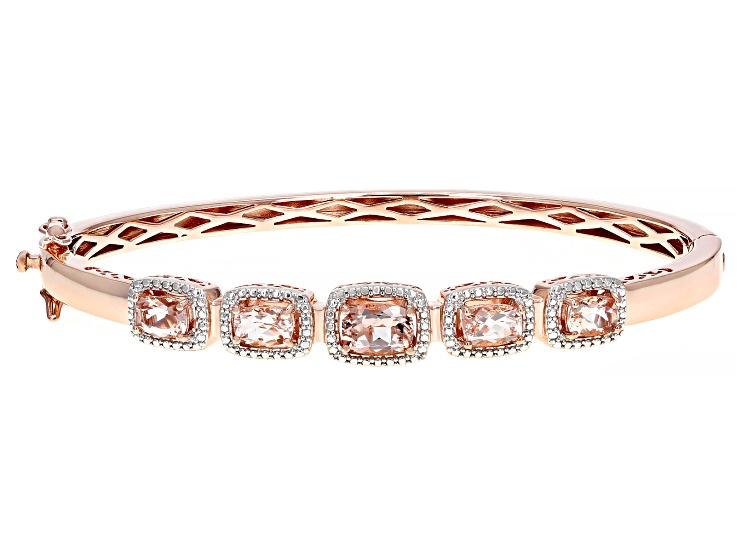 Pink morganite 18k rose gold over silver bracelet 2.33ctw