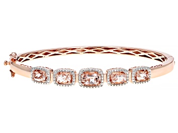 Picture of Pink morganite 18k rose gold over silver bracelet 2.33ctw