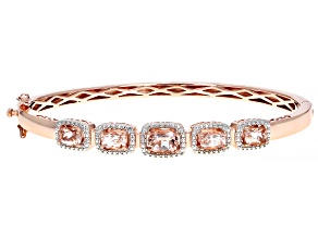 Pink morganite 18k rose gold over silver bracelet 2.33ctw
