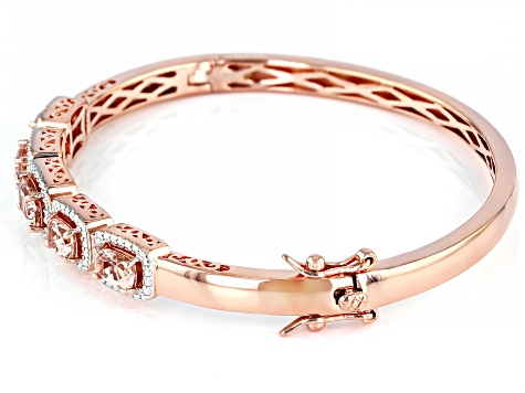 Pink morganite 18k rose gold over silver bracelet 2.33ctw