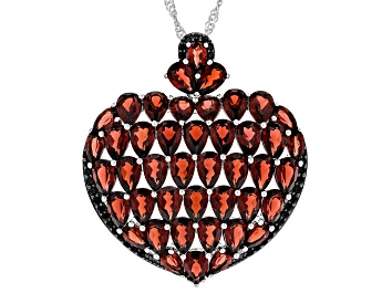 Picture of Red Garnet Rhodium Over Silver Pendant With Chain 16.78ctw