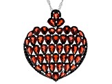 Red Garnet Rhodium Over Silver Pendant With Chain 16.78ctw