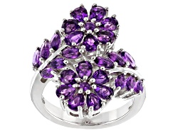African Amethyst 18k Yellow Gold Over Sterling Silver Clip On Earrings 2.41ctw