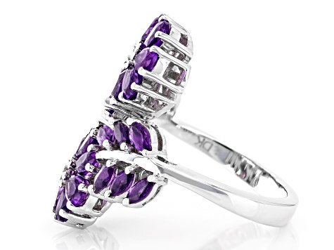 Purple Amethyst Rhodium Over Silver Ring 2.98ctw - JXH135 | JTV.com