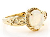 Multicolor Ethiopian Opal 18K Yellow Gold Over Sterling Silver Ring 0.85ctw