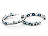 Blue Topaz Rhodium Over Silver Earrings 9.24ctw