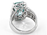 Green Lab Created Spinel Rhodium Over Silver Ring 6.58ctw