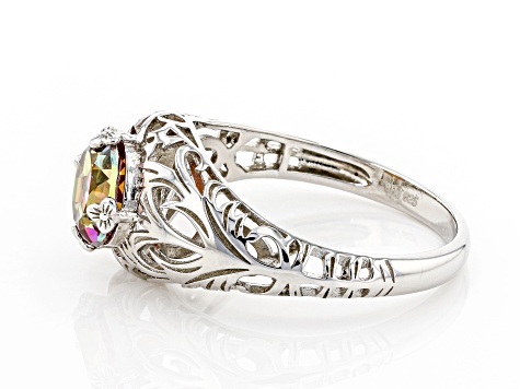 Orange Quartz Rhodium Over Silver Solitaire Ring 1.37ct