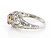 Orange Quartz Rhodium Over Silver Solitaire Ring 1.37ct