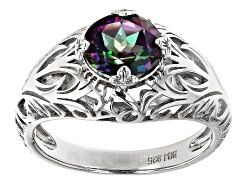 Magic Green™ Quartz Sterling Silver & 18K Gold Accent Solitaire Ring 6.30ctw