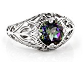 Mystic Fire® Green Topaz Rhodium Over Sterling Silver Solitaire Ring 2.00ct