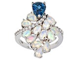 White Ethiopian Opal Rhodium Over Silver Ring 2.73ctw