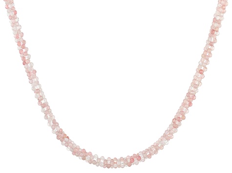 Pink Rose Quartz Rhodium Over Silver Necklace - JXH259C | JTV.com