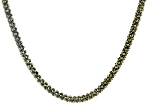 Gray Pyrite Rhodium Over Silver Necklace