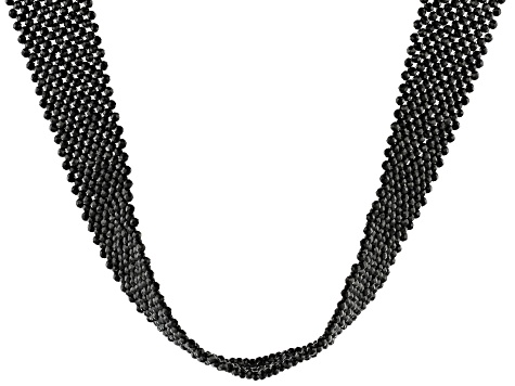 Black Spinel Woven Bead Scarf