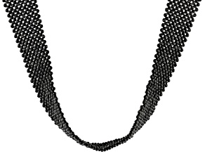 Black Spinel Woven Bead Scarf