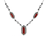 Red Coral Sterling Silver Necklace.
