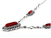 Red Coral Sterling Silver Necklace.