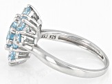 Sky Blue Topaz Rhodium Over Sterling Silver Ring 2.42ctw