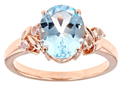 Blue Topaz 18K Rose Gold Over Sterling Silver Ring 2.69ct