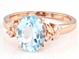 Blue Topaz 18K Rose Gold Over Sterling Silver Ring 2.69ct