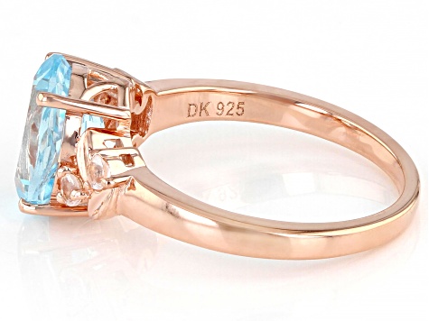 Blue Topaz 18K Rose Gold Over Sterling Silver Ring 2.69ct