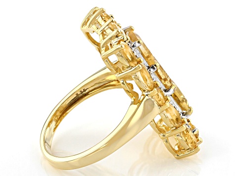 Yellow Citrine 18k Yellow Gold Over Sterling Silver Ring 3.95ctw