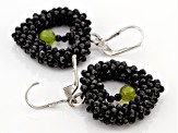 Black Spinel Rhodium Over Sterling Silver Earrings. 2.5ctw