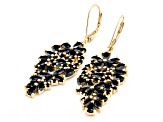 Black Spinel 18K Yellow Gold Over Sterling Silver Earrings. 7.37ctw