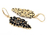 Black Spinel 18K Yellow Gold Over Sterling Silver Earrings. 7.37ctw