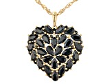 Black Spinel 18K Yellow Gold Over Sterling Silver Pendant with Chain. 4.77ctw