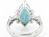 Blue Larimar Rhodium Over Sterling Silver Solitaire Ring