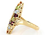 Purple Amethyst 18k Gold Over Sterling Silver Ring 3.13ctw