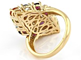 Purple Amethyst 18k Gold Over Sterling Silver Ring 3.13ctw