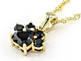 Black Spinel 18K Yellow Gold Over Sterling Silver Paw Print Pendant With Chain 1.12ctw