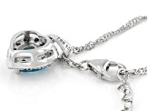 Blue Zircon Rhodium Over Sterling Silver Pendant With Chain 1.30ctw