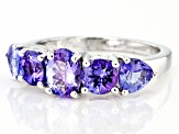 Blue Tanzanite Rhodium Over Sterling Silver Ring 2.48ctw