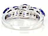 Blue Tanzanite Rhodium Over Sterling Silver Ring 2.48ctw