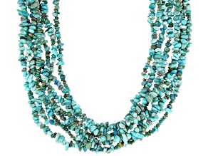 Blue And Green Kingman Turquoise Silver Necklace