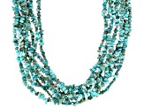 Blue And Green Kingman Turquoise Silver Necklace