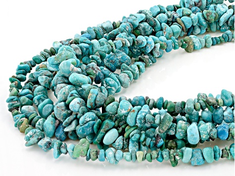 Blue And Green Kingman Turquoise Silver Necklace