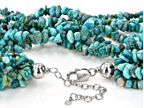 Blue And Green Kingman Turquoise Silver Necklace