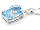 Sky Blue Glacier Topaz Rhodium Over Sterling Silver Pendant With Chain 6.50ct