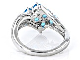 Round Neon Apatite With Round White Diamond Rhodium Over Sterling Silver Ring 0.87ctw