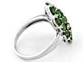Green Chrome Diopside Rhodium Over Sterling Silver Ring. 3.36ctw