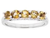 Yellow Citrine Rhodium Over Sterling Silver Ring  0.68ctw