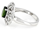 Green Chrome Diopside Rhodium Over Sterling Silver Ring 1.23ctw