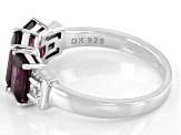 Purple Rhodolite With Lab Created White Sapphire Rhodium Over Sterling Silver Ring 2.67ctw.